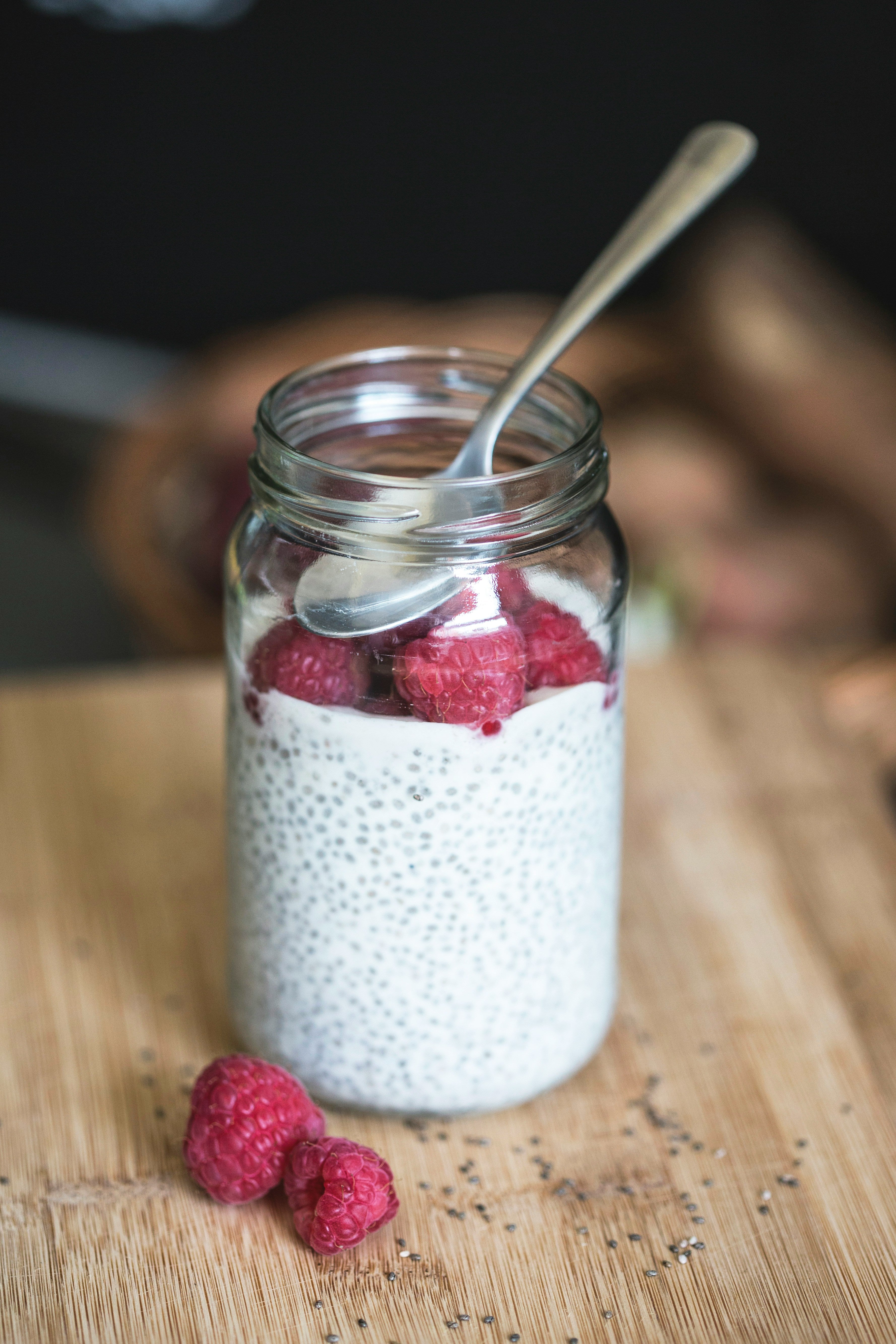 Raspberry chia pudding