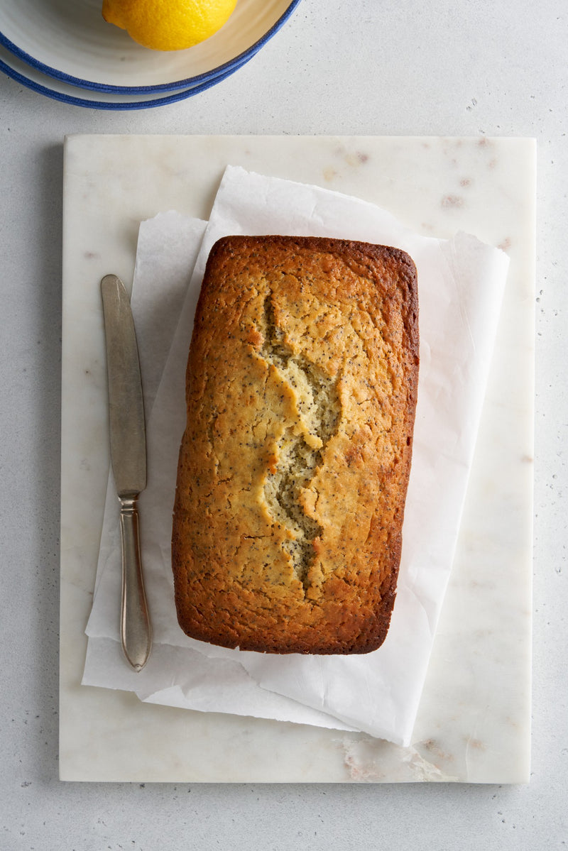 Lemon loaf with poppy seeds