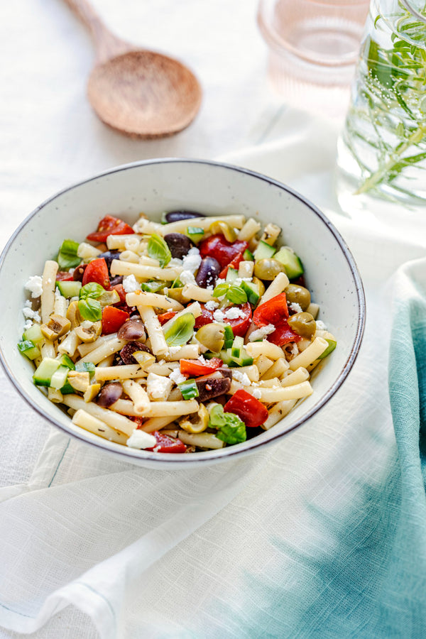 Pasta salad with olives
