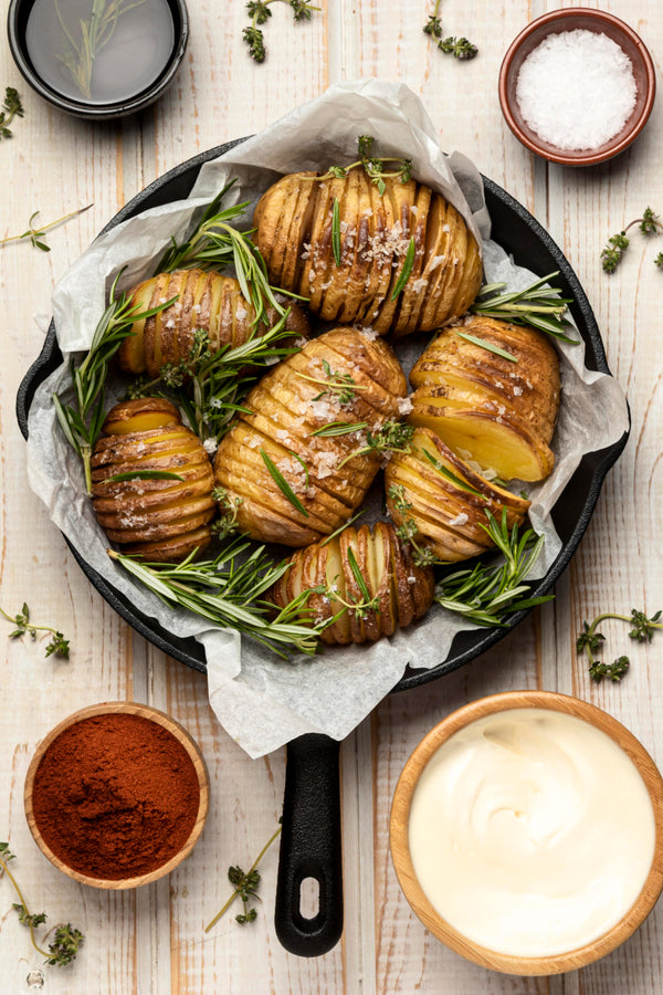 Roasted potatoes with herbs and Celtic sea salt
