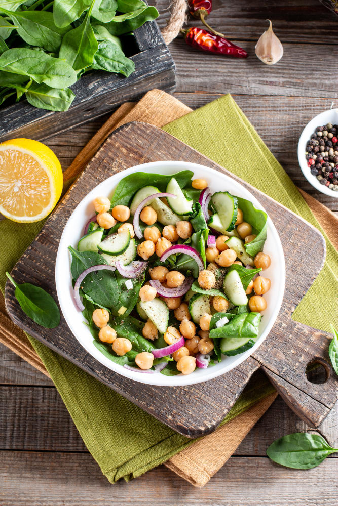 Spinach chickpea salad