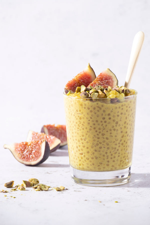 Sago Pudding with Turmeric, Pistachio & Cinnamon