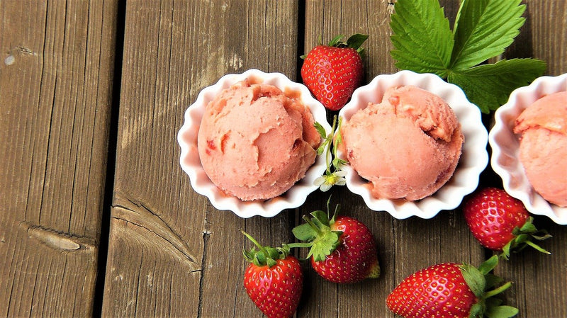 Dairy-free Strawberry Cashew and Coconut Ice Cream