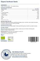 Organic Sunflower Seeds 3kg — back of pack