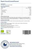 Organic Ground Linseed/Flaxseed 3kg — back of pack