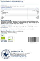 Organic Quinoa Grain (Tri-Colour) 2kg — back of pack