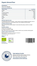 Organic Almond Flour 500g — back of pack