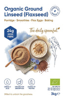 Organic Ground Linseed/Flaxseed 3kg pouch — new packaging