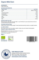 Organic Millet Grain 2kg — back of pack