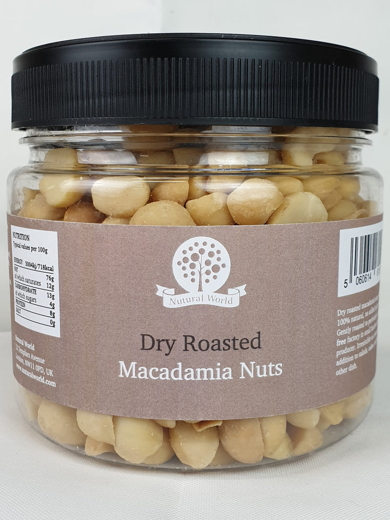 Dry Roasted Macadamia Nuts Unsalted - Nutural World - 500g