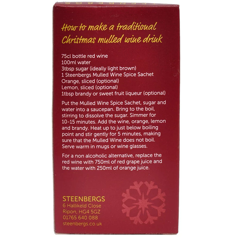 Organic Mulling Wine Sachets - Steenbergs - 5 Sachets