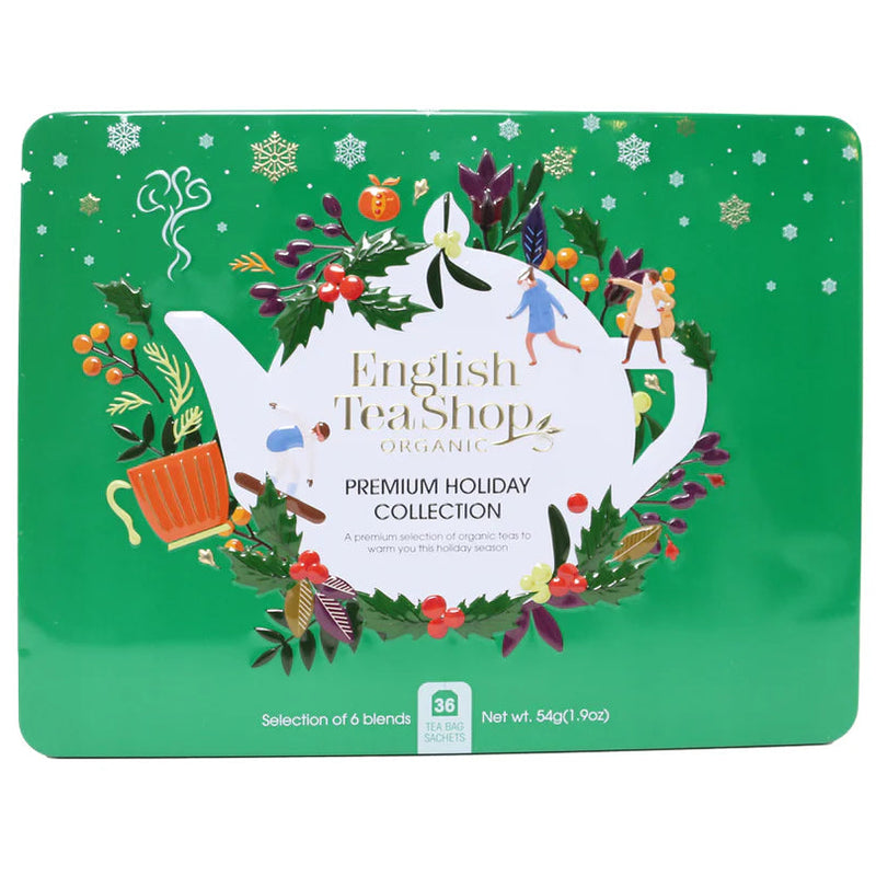 Premium Holiday Collection Green Gift Tin - English Tea Shop - 36 Bags