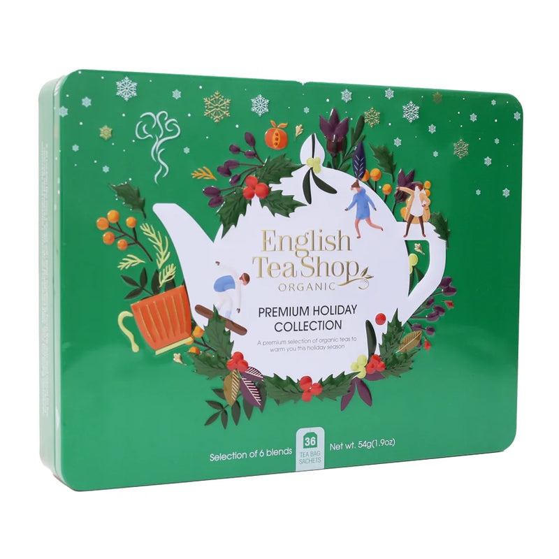Premium Holiday Collection Green Gift Tin - English Tea Shop - 36 Bags