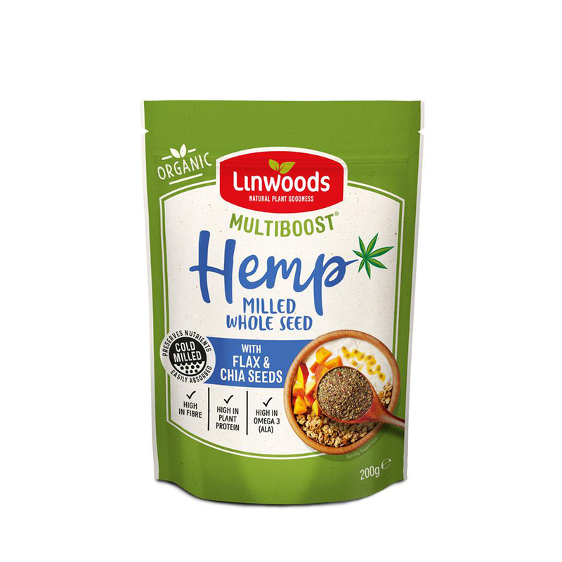 Organic Multiboost Milled Hemp with Flax & Chia Seeds - Linwoods - 200g