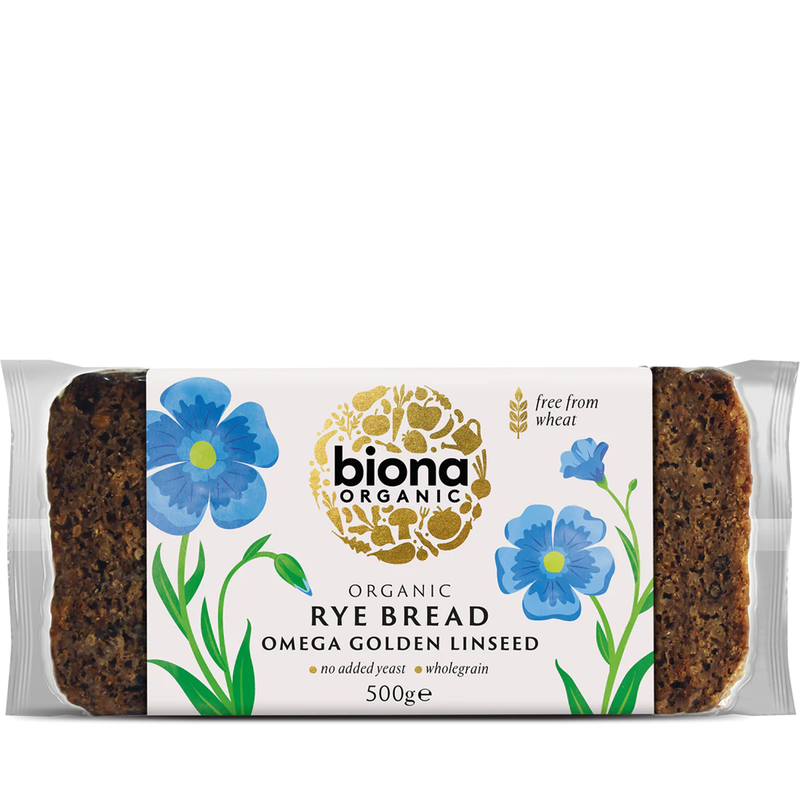 Organic Rye Bread - Omega Golden Linseed - 500g - Biona