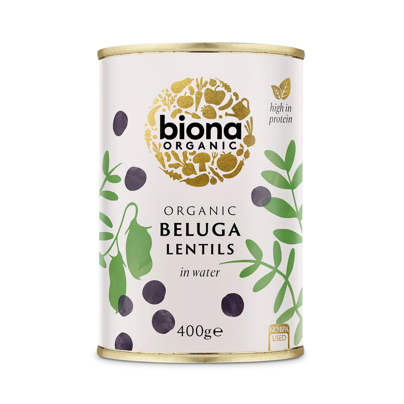 Organic Black Beluga Lentils - Biona - 400g