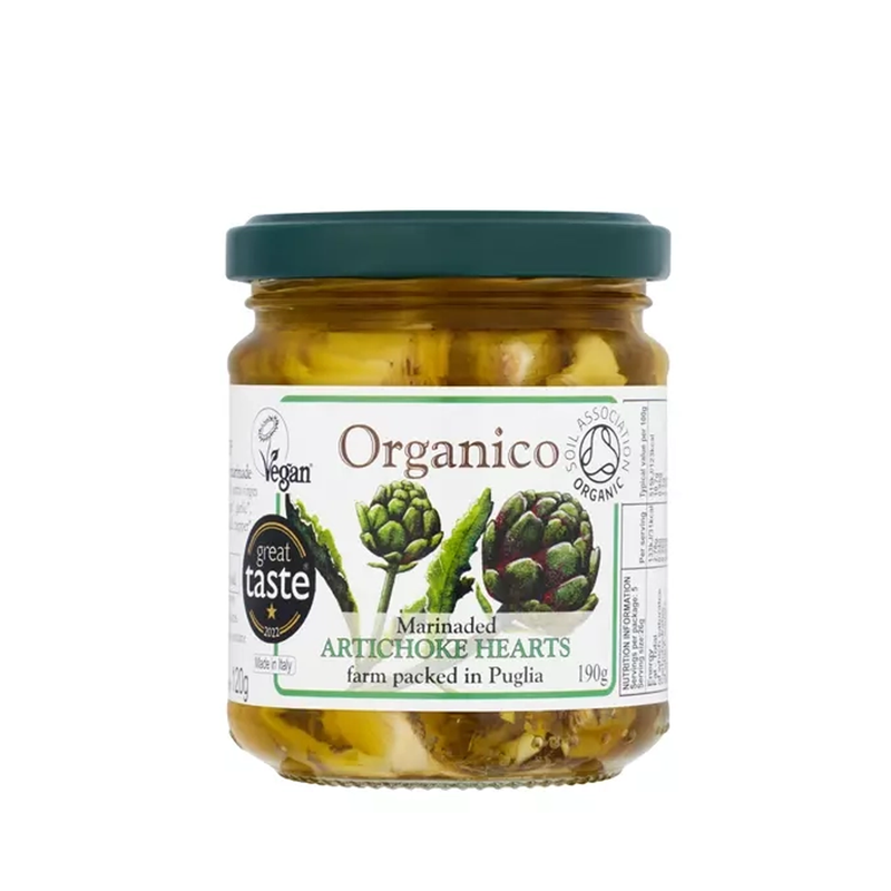 Organic Artichoke Hearts in a Herb Marinade - 190g - Organico