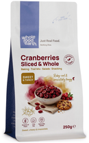 Cranberries Sliced/Whole 250g pouch - Whole Food Earth - new packaging