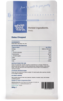 Dates Chopped 500g pouch - back of pack - new packaging