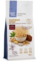 Crystalised Ginger 1kg pouch - Whole Food Earth - new packaging