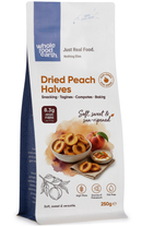 Dried Peach Halves 250g pouch - Whole Food Earth - new packaging