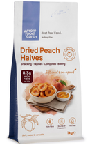 Dried Peach Halves 1kg pouch - Whole Food Earth - new packaging