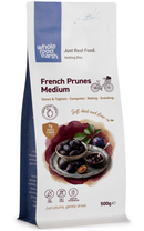 French Prunes Medium Unsorbated 500g pouch - Whole Food Earth - new packaging