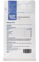 Chickpea Flour 500g pouch - back of pack - new packaging