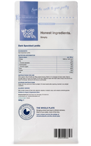 Dark Speckled Lentils 500g pouch - back of pack - new packaging
