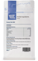 Coarse Sea Salt 500g pouch - back of pack - new packaging