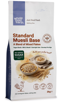 Standard Muesli Base - A Blend of Mixed Flakes 2kg pouch - Whole Food Earth - new packaging
