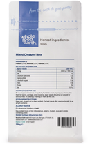 Mixed Chopped Nuts 250g pouch - back of pack - new packaging