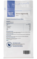Toasted & Unsweetened Coconut Slices 1kg pouch - back of pack - new packaging