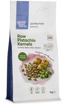 Raw Pistachio's Kernels 1kg pouch - Whole Food Earth - new packaging