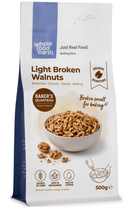 Light Broken Walnuts (Quarters) 500g pouch - Whole Food Earth - new packaging