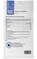 Honey Toasted Oat & Rice Crisps Clusters 3kg pouch - back of pack - new packaging