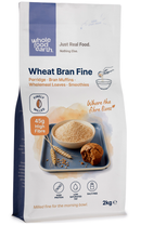 Wheat Bran Fine 2kg pouch - Whole Food Earth - new packaging