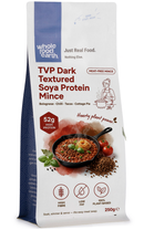 TVP Dark Textured Soya Protein Mince 250g pouch - Whole Food Earth - new packaging
