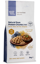 TVP Natural Chunks Soya Protein 2kg pouch - Whole Food Earth - new packaging