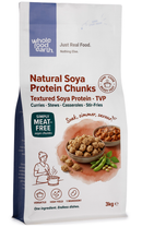 TVP Natural Chunks Soya Protein 3kg pouch - Whole Food Earth - new packaging