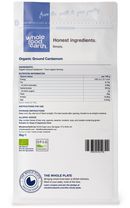 Organic Ground Cardamom 2kg pouch - back of pack - new packaging