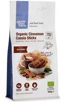 Organic Cinnamon Cassia Sticks 500g pouch - Whole Food Earth - new packaging