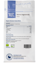 Organic Cinnamon Cassia Sticks 500g pouch - back of pack - new packaging