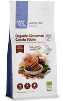 Organic Cinnamon Cassia Sticks 1kg pouch - Whole Food Earth - new packaging