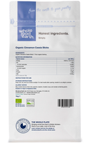 Organic Cinnamon Cassia Sticks 1kg pouch - back of pack - new packaging