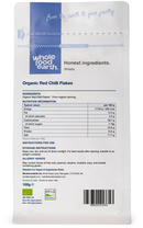 Organic Red Chilli Flakes 100g pouch - back of pack - new packaging