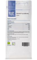 Organic Cumin Seeds 500g pouch - back of pack - new packaging