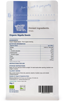 Organic Nigella Seeds 50g pouch - back of pack - new packaging