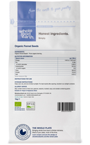 Organic Fennel Seeds 1kg pouch - back of pack - new packaging