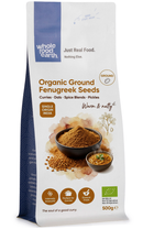 Organic Ground Fenugreek Seeds 500g pouch - Whole Food Earth - new packaging